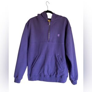 Yellow Label Purple 1//4 Zip Up Hoodie Sweatshirt M